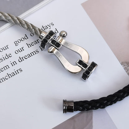 [Amore]FORCE LARGE HORSESHOE BLACK DIAMOND BRACELET SILVER