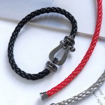 [Amore]FORCE LARGE SERIES HORSESHOE BLACK SAMURAI BRACELET