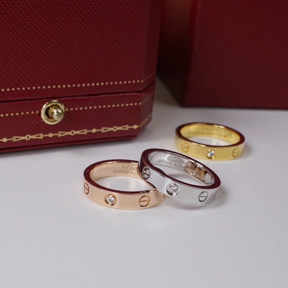 [Amore]LOVE 4MM 1 DIAMOND RING