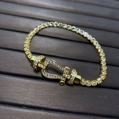 [Amore]FORCE  LARGE HORSESHOE FULL DIAMOND TENNIS BRACELET