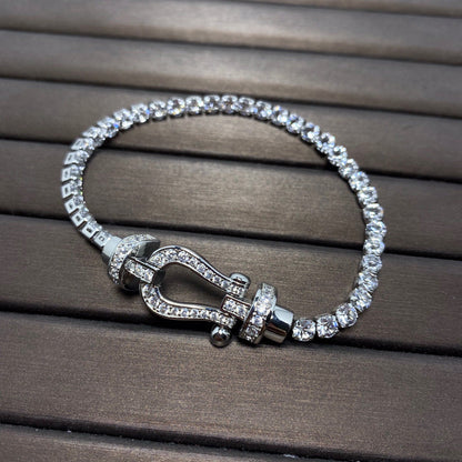 [Amore]FORCE  LARGE HORSESHOE FULL DIAMOND TENNIS BRACELET