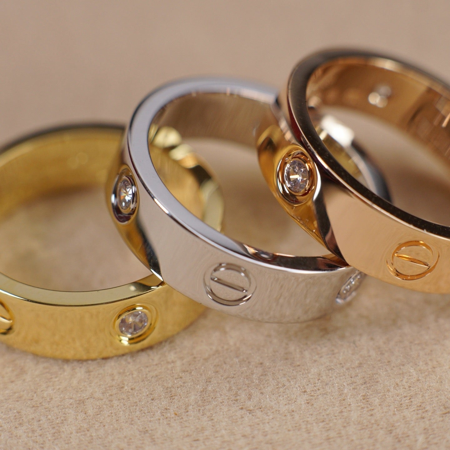[Amore]LOVE 5.5MM 3 DIAMOND RING
