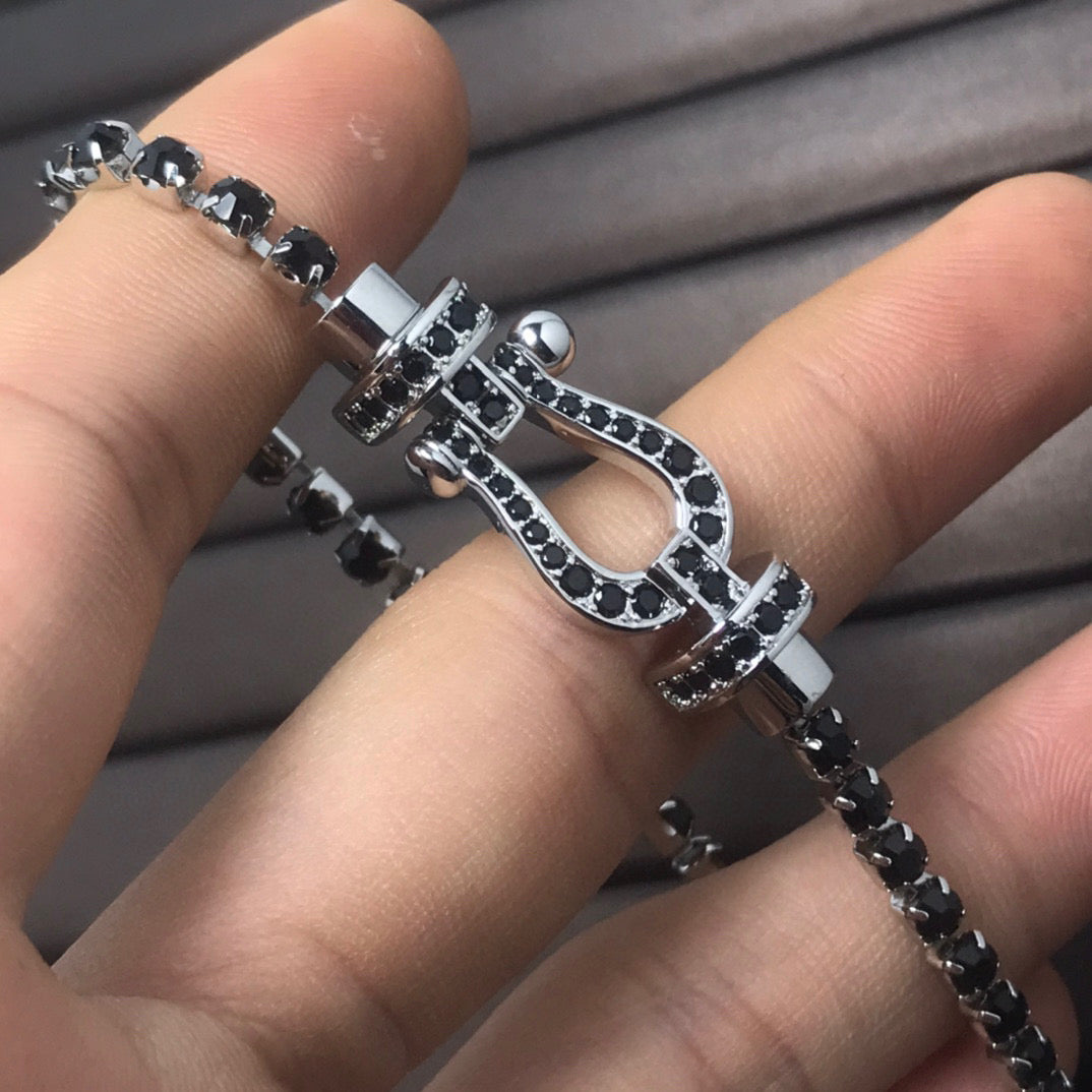[Amore]FORCE  LARGE HORSESHOE FULL DIAMOND TENNIS BRACELET