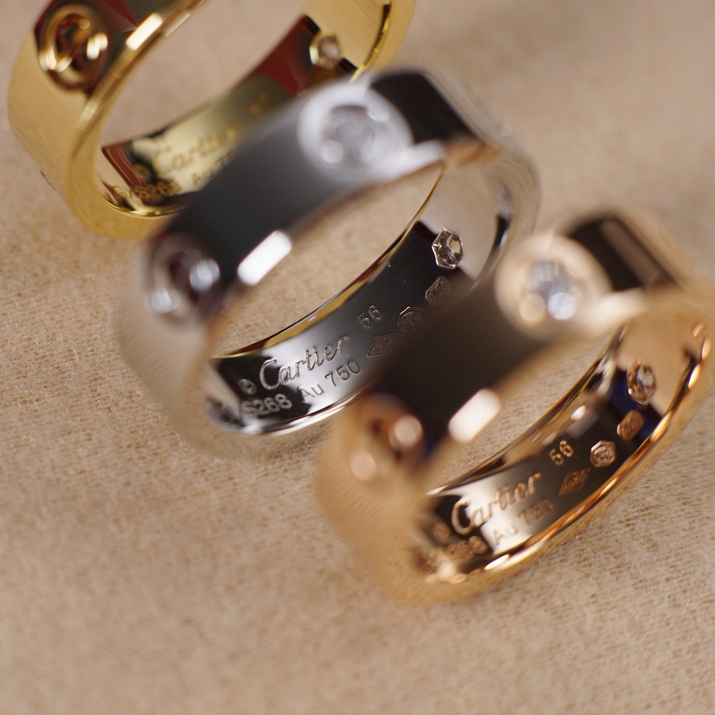 [Amore]LOVE 5.5MM 3 DIAMOND RING