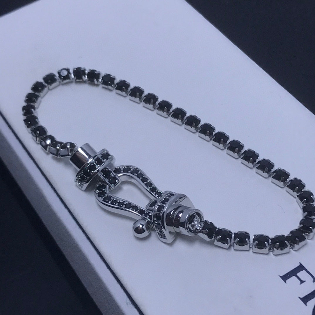 [Amore]FORCE  LARGE HORSESHOE FULL DIAMOND TENNIS BRACELET