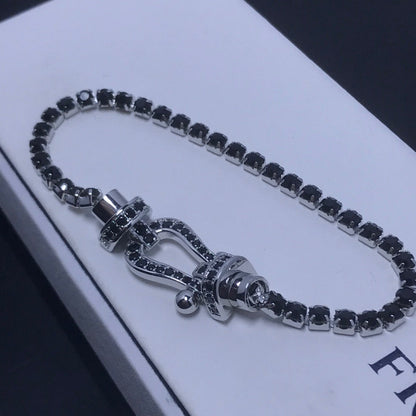 [Amore]FORCE  LARGE HORSESHOE FULL DIAMOND TENNIS BRACELET