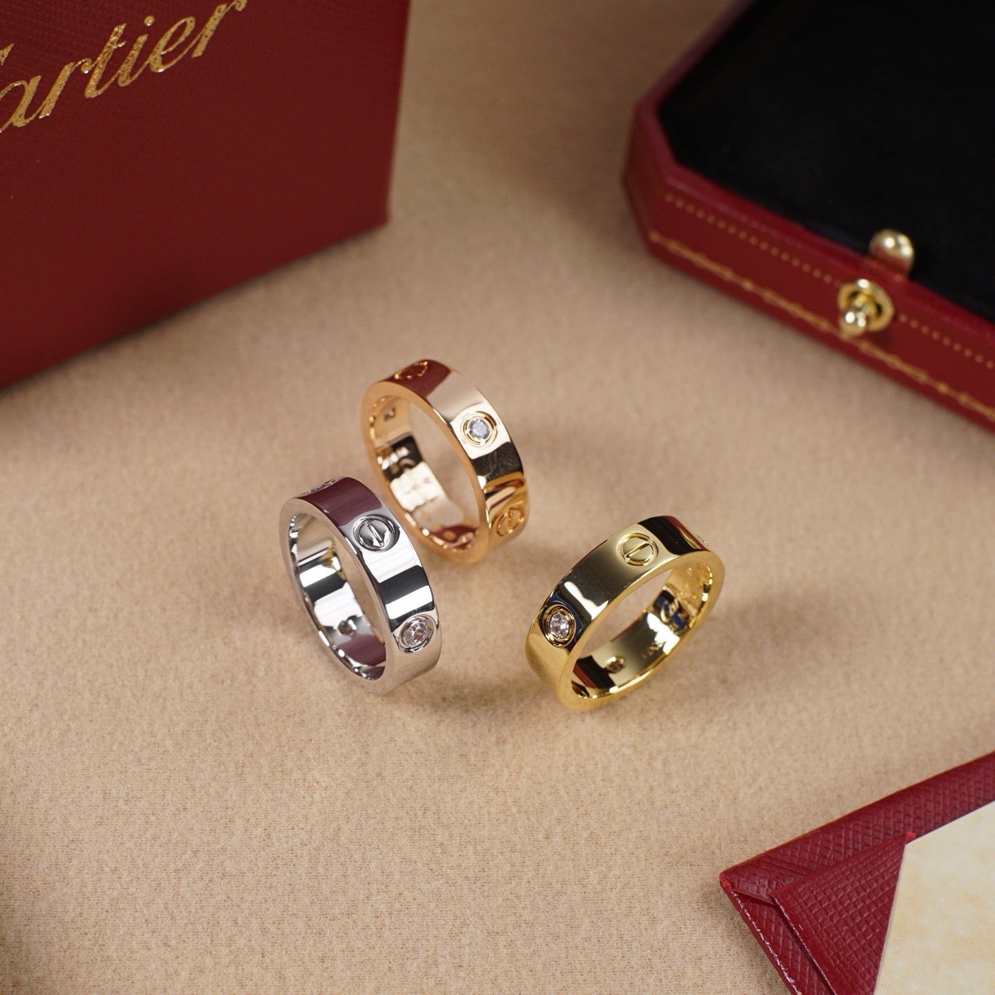 [Amore]LOVE 5.5MM 3 DIAMOND RING