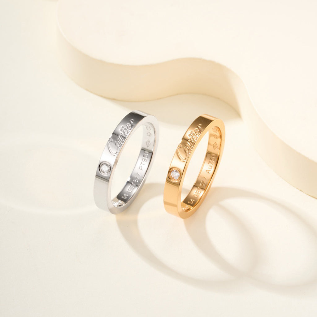 [Amore]LOVE RING 4MM 1 DIAMOND