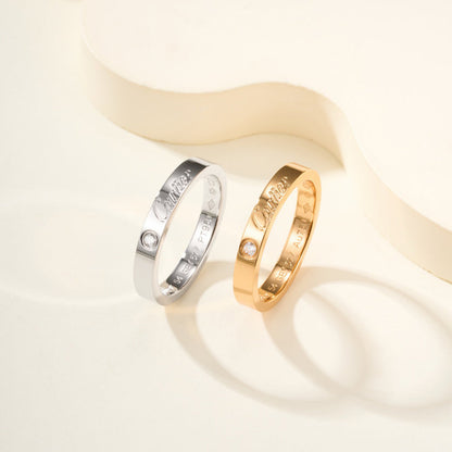 [Amore]LOVE RING 4MM 1 DIAMOND