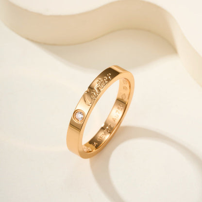 [Amore]LOVE RING 4MM 1 DIAMOND