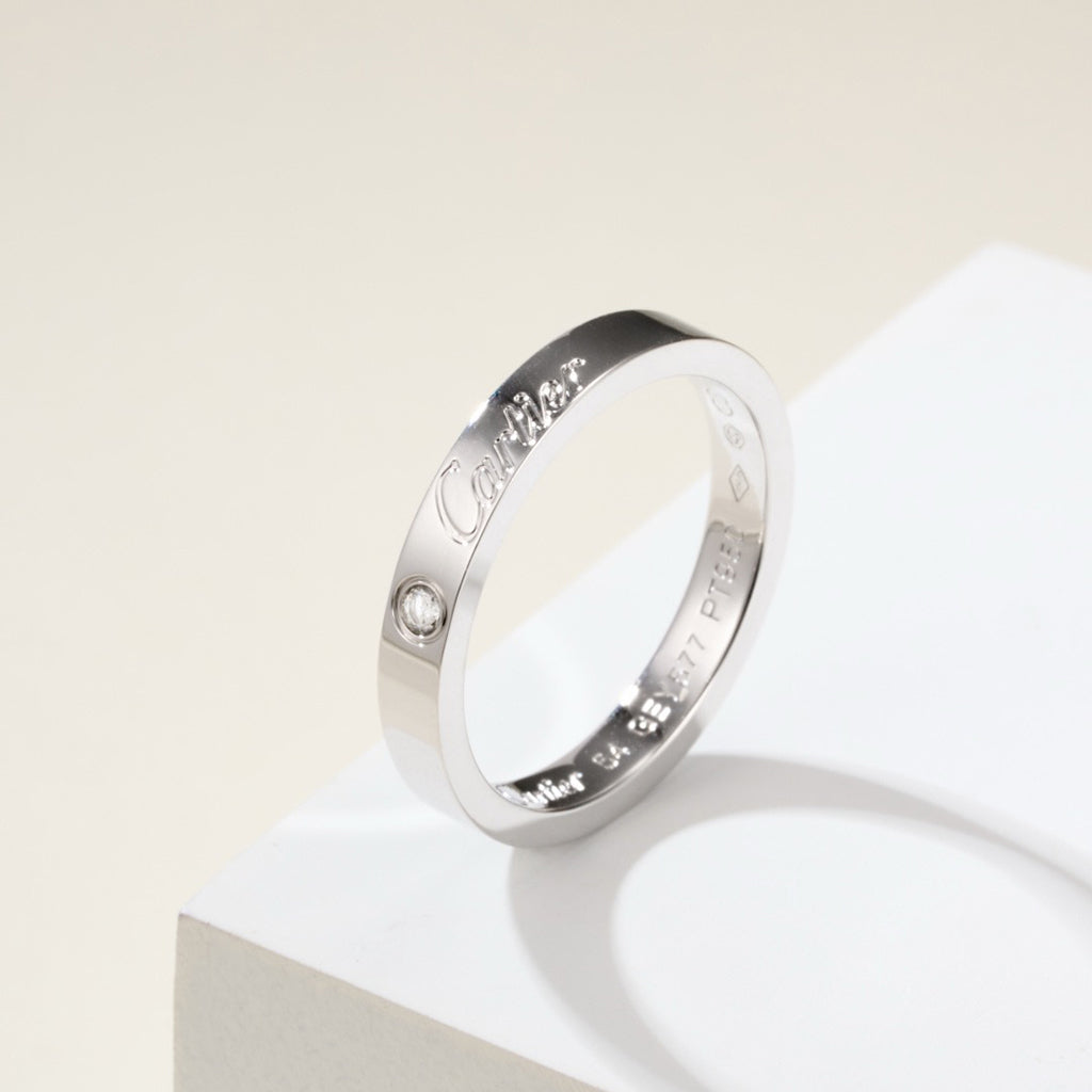 [Amore]LOVE RING 4MM 1 DIAMOND