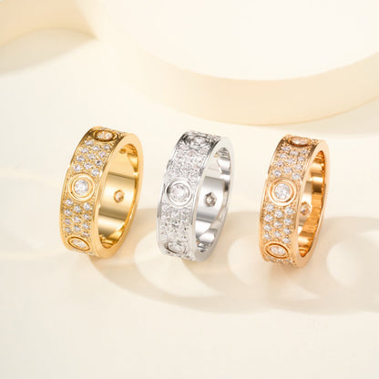 [Amore]LOVE 5.5MM FULL-PAVE 6-DIAMOND RING