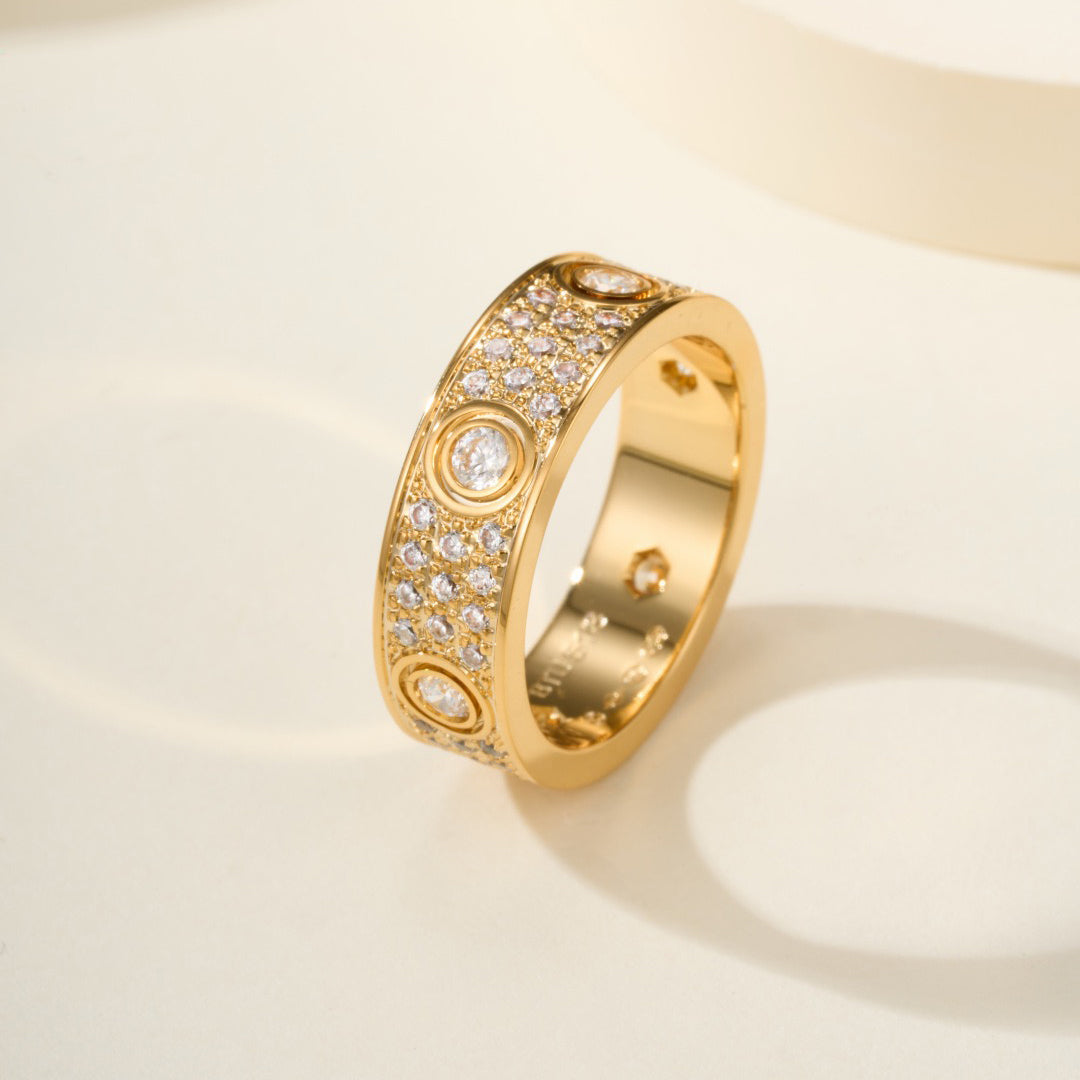 [Amore]LOVE 5.5MM FULL-PAVE 6-DIAMOND RING