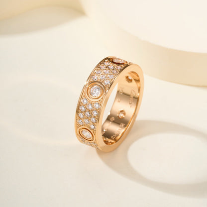 [Amore]LOVE 5.5MM FULL-PAVE 6-DIAMOND RING