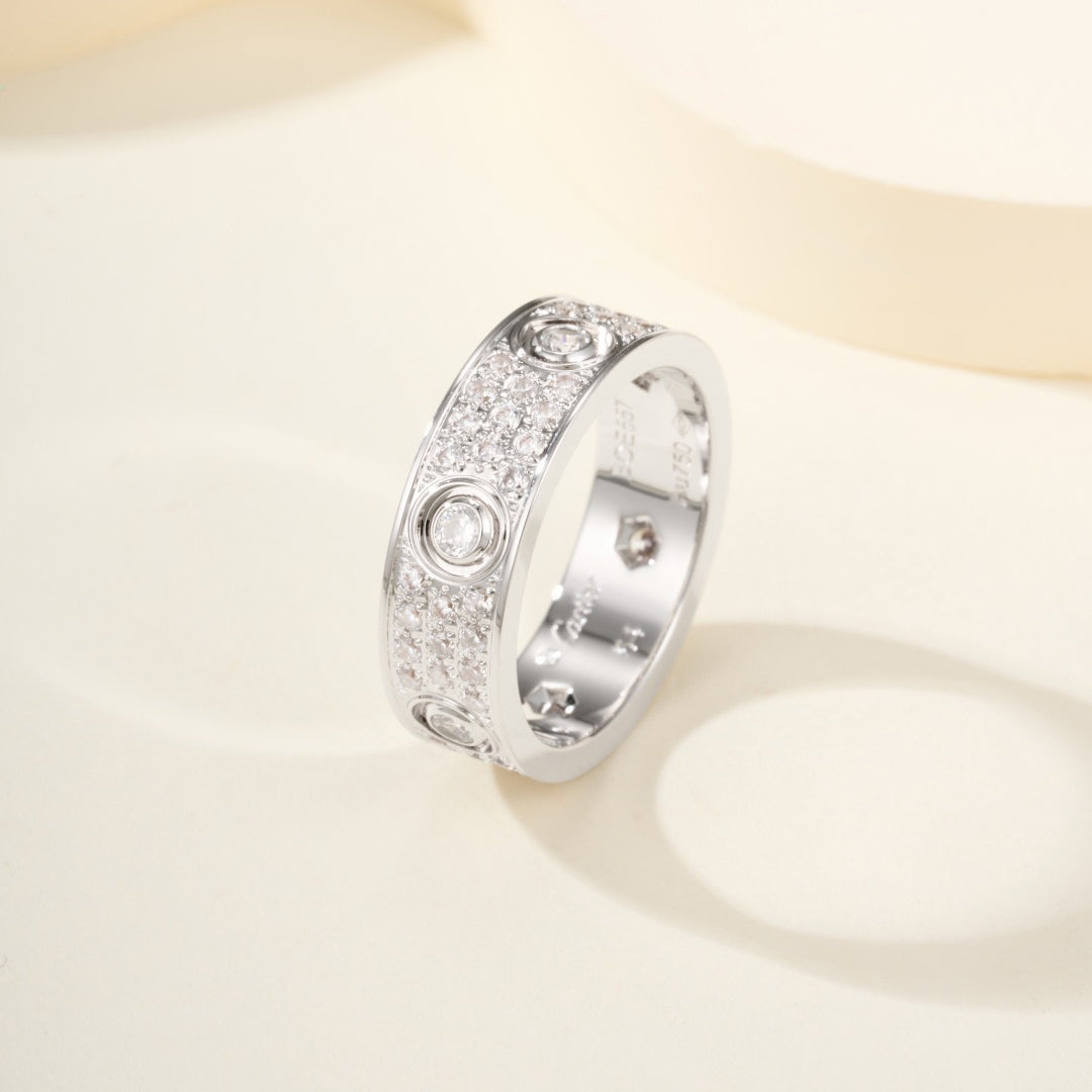 [Amore]LOVE 5.5MM FULL-PAVE 6-DIAMOND RING