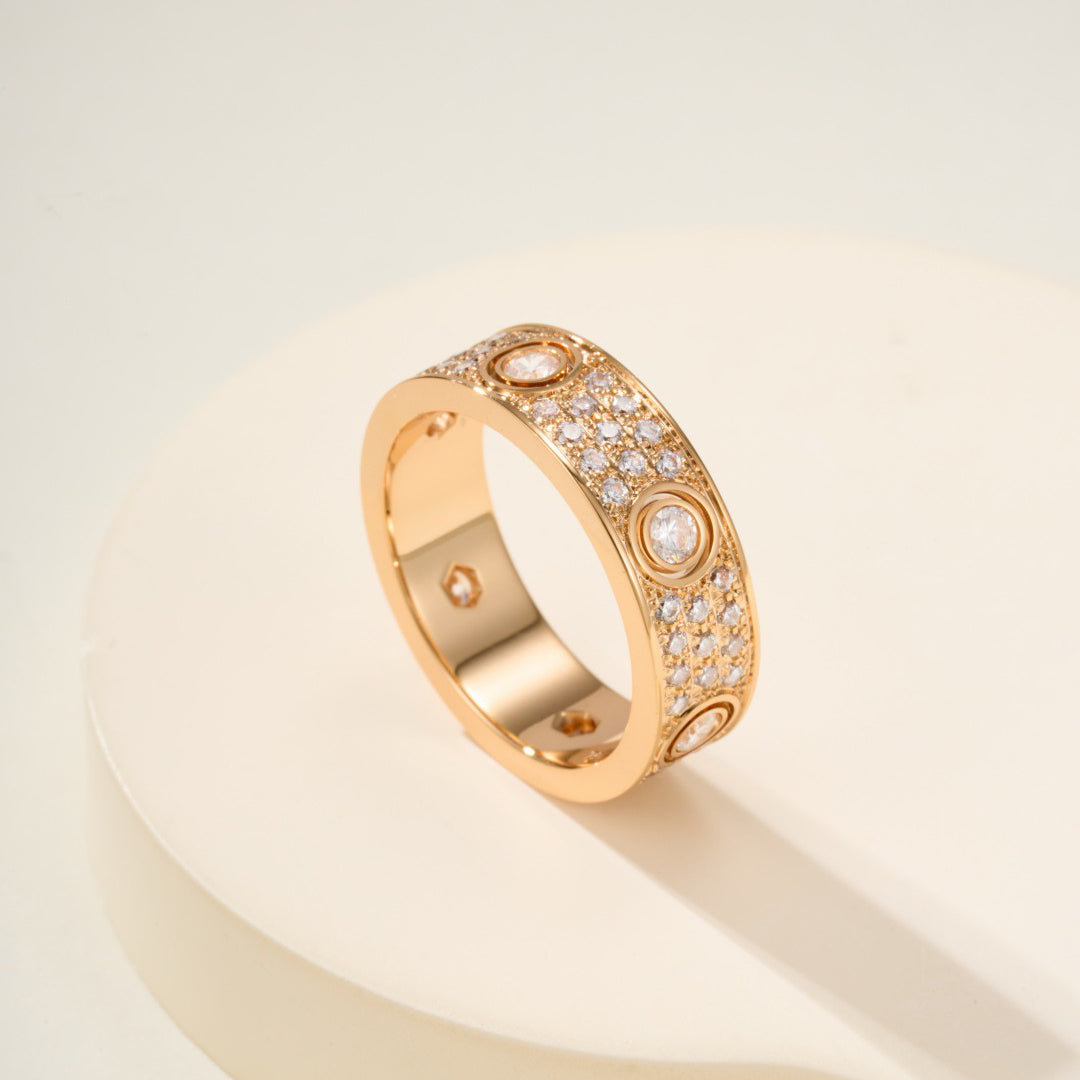 [Amore]LOVE 5.5MM FULL-PAVE 6-DIAMOND RING