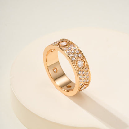 [Amore]LOVE 5.5MM FULL-PAVE 6-DIAMOND RING