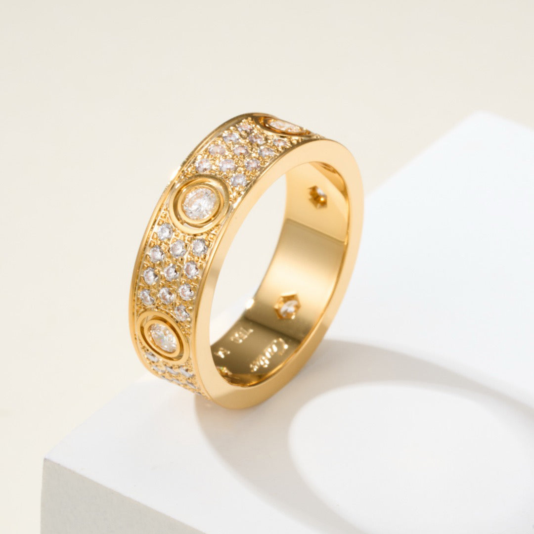 [Amore]LOVE 5.5MM FULL-PAVE 6-DIAMOND RING