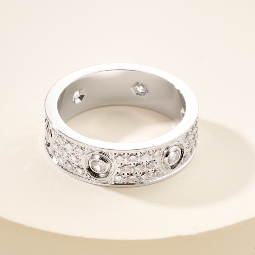 [Amore]LOVE 5.5MM FULL-PAVE 6-DIAMOND RING
