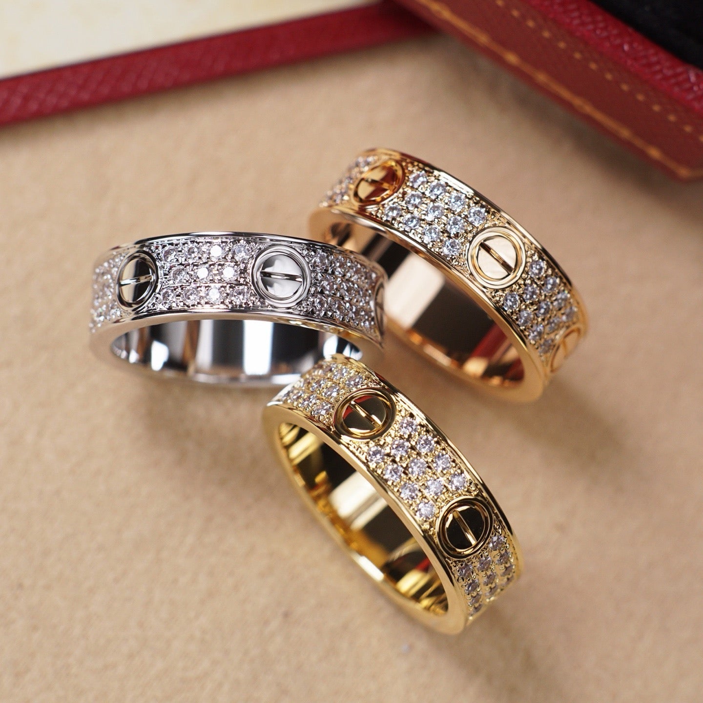 [Amore]LOVE RING 5.5MM DIAMONDS PAVED