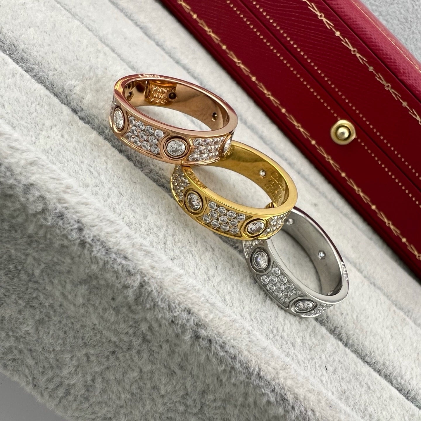 [Amore]LOVE 5.5MM FULL-PAVE 6-DIAMOND RING