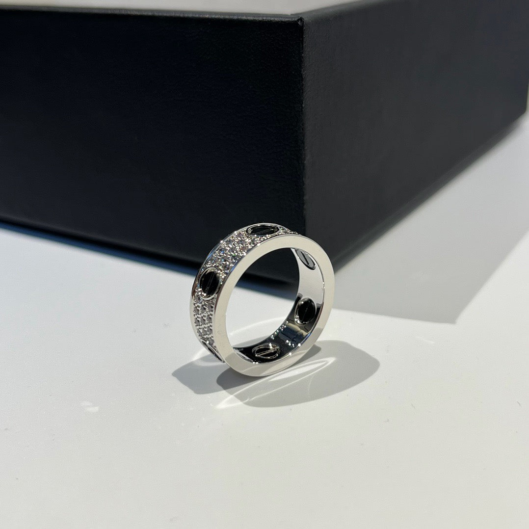 [Amore]LOVE RING 5.5MM DIAMONDS PAVED CERAMIC