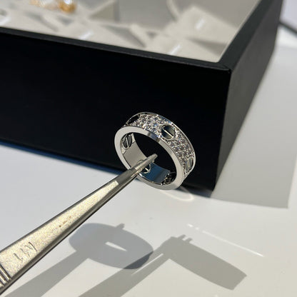 [Amore]LOVE RING 5.5MM DIAMONDS PAVED CERAMIC