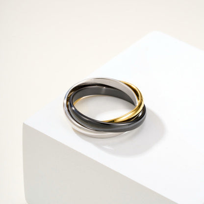 [Amore]TRINITY 3.2MM RING BLACK CERAMIC
