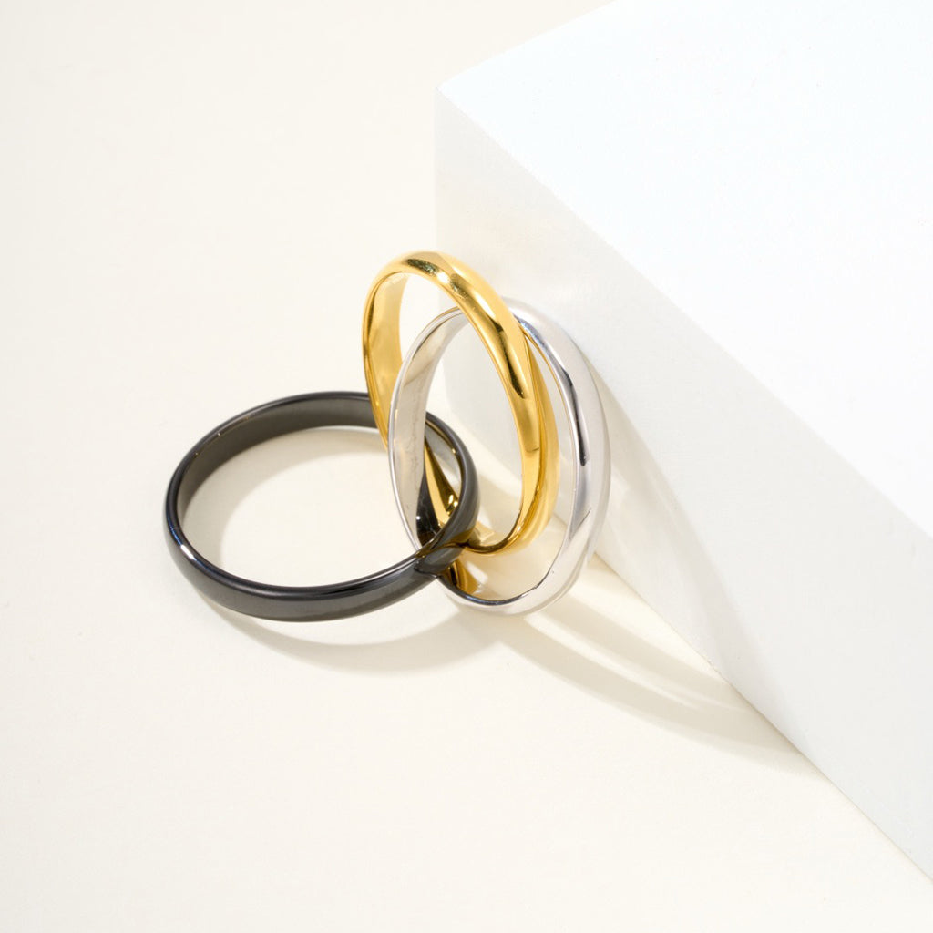 [Amore]TRINITY 3.2MM RING BLACK CERAMIC