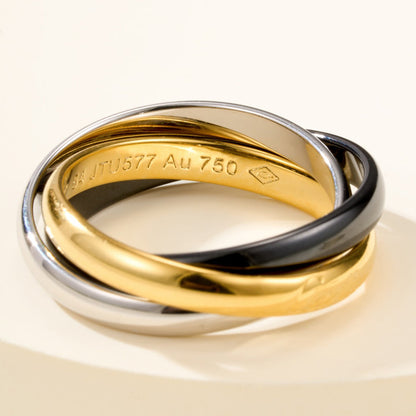 [Amore]TRINITY 3.2MM RING BLACK CERAMIC