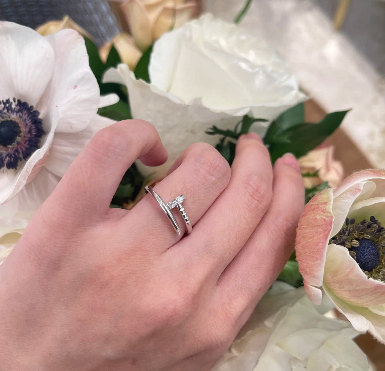[Amore]JUSTE 1.8MM HALF DIAMOND RING