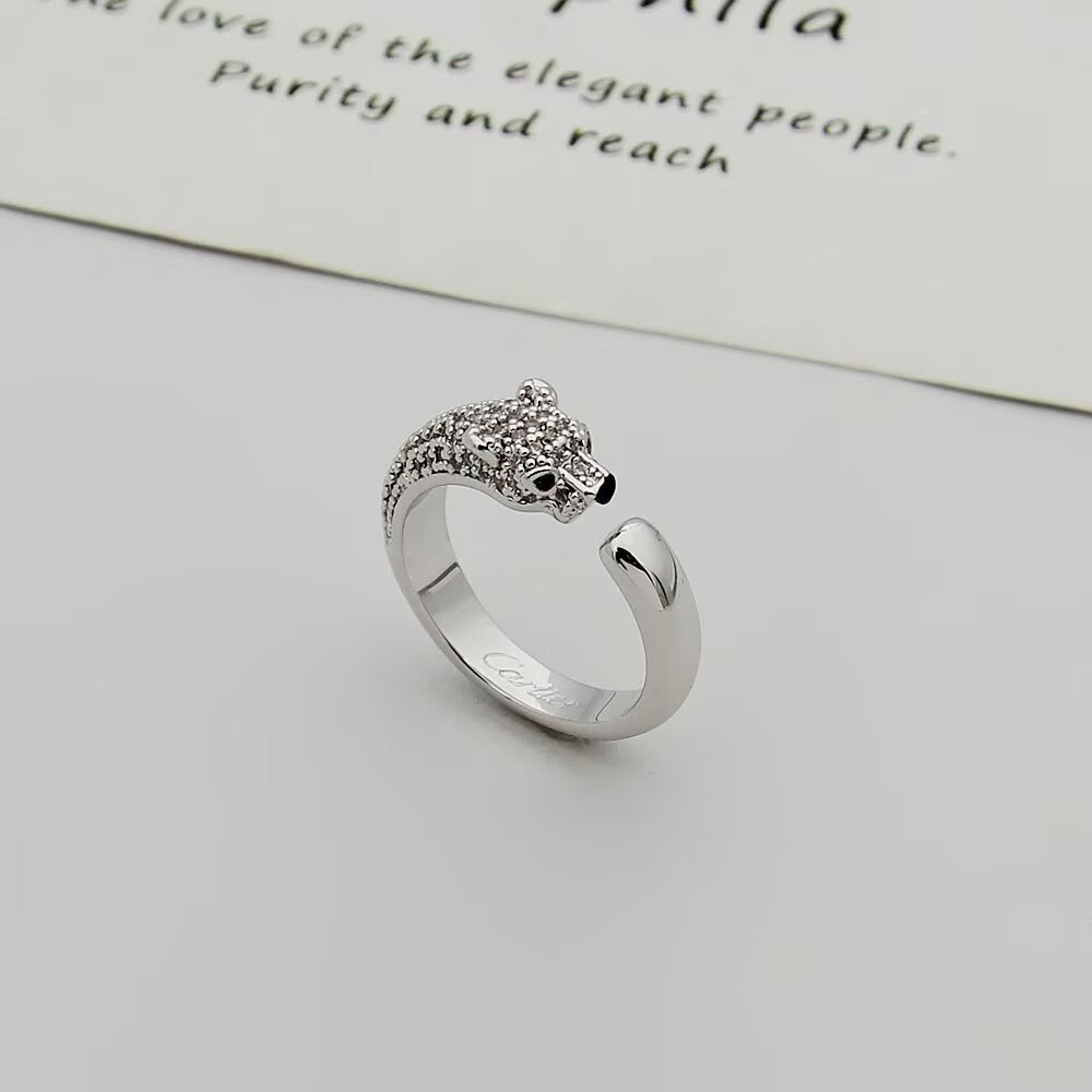 [Amore]PANTHERE HALF DIAMOND SMALL RING