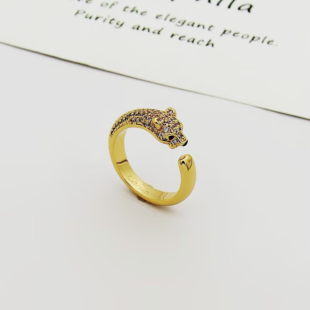 [Amore]PANTHERE HALF DIAMOND SMALL RING
