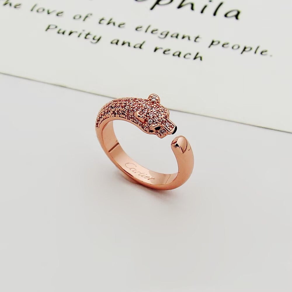 [Amore]PANTHERE HALF DIAMOND SMALL RING