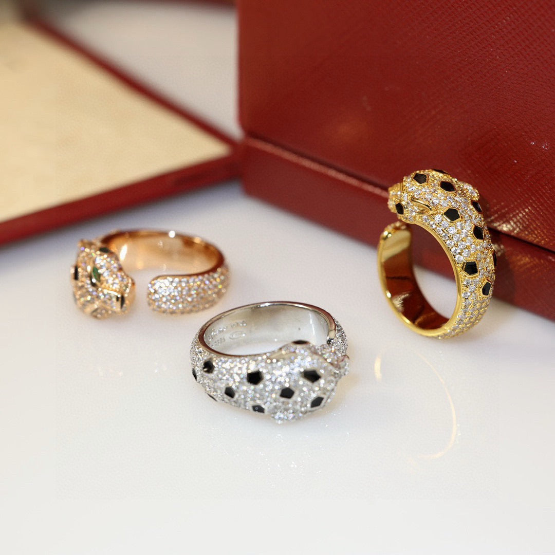 [Amore]PANTHERE SPOTTED FULL DIAMOND MEDIUM RING