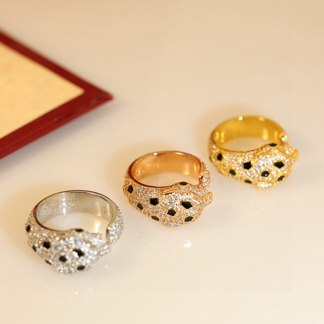 [Amore]PANTHERE SPOTTED FULL DIAMOND MEDIUM RING