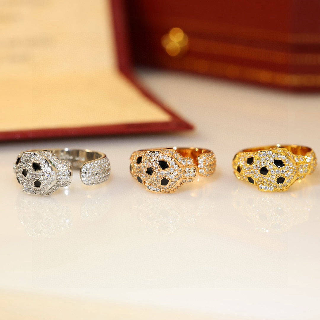 [Amore]PANTHERE SPOTTED FULL DIAMOND MEDIUM RING