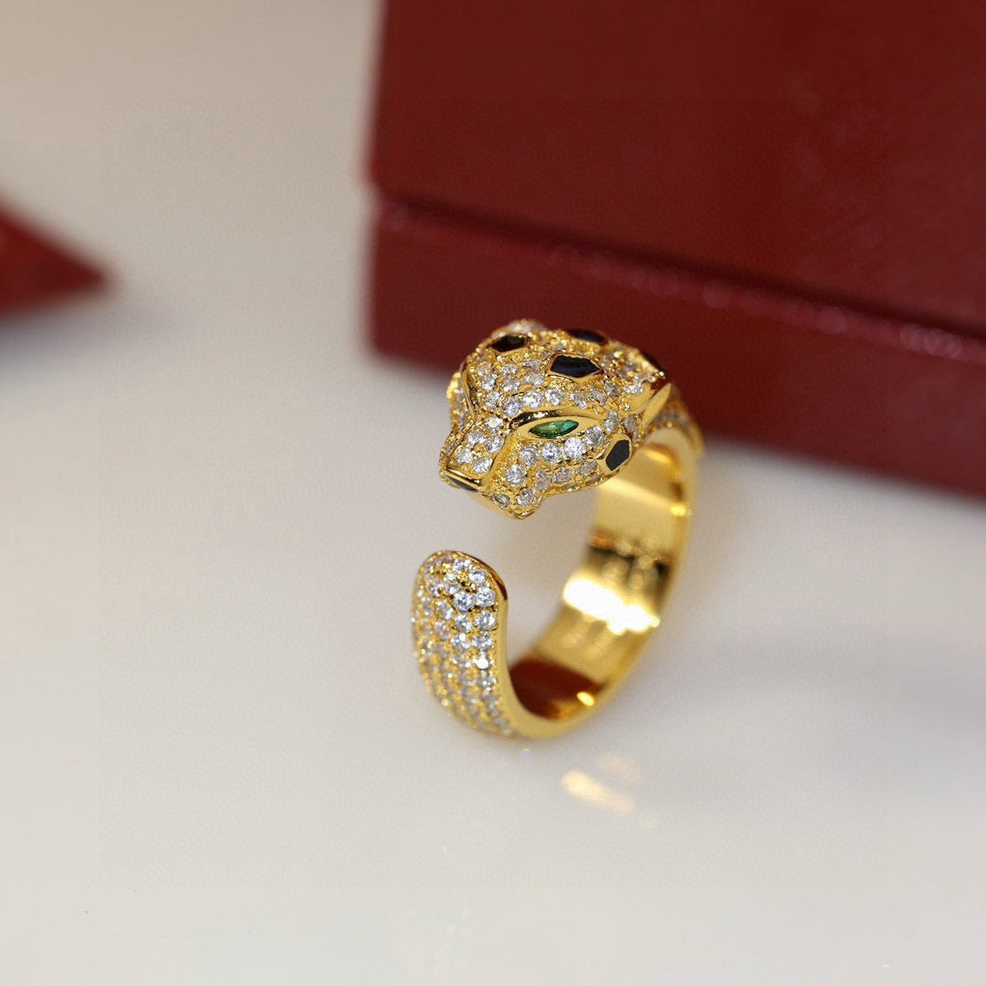 [Amore]PANTHERE SPOTTED FULL DIAMOND MEDIUM RING