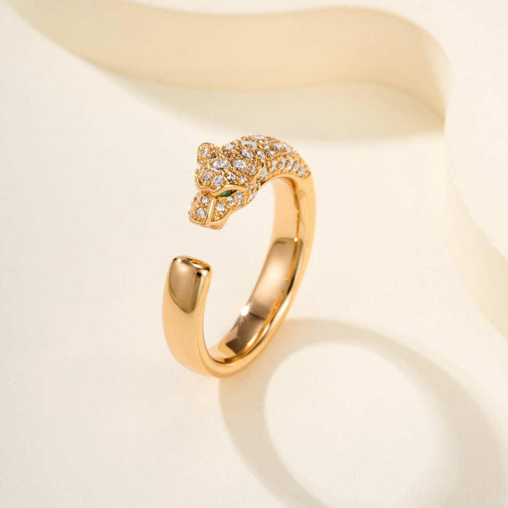 [Amore]PANTHERE HALF DIAMOND SMALL RING