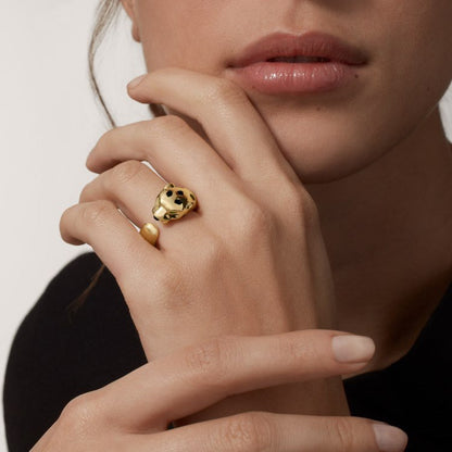 [Amore]PANTHERE SPOTTED MEDIUM RING