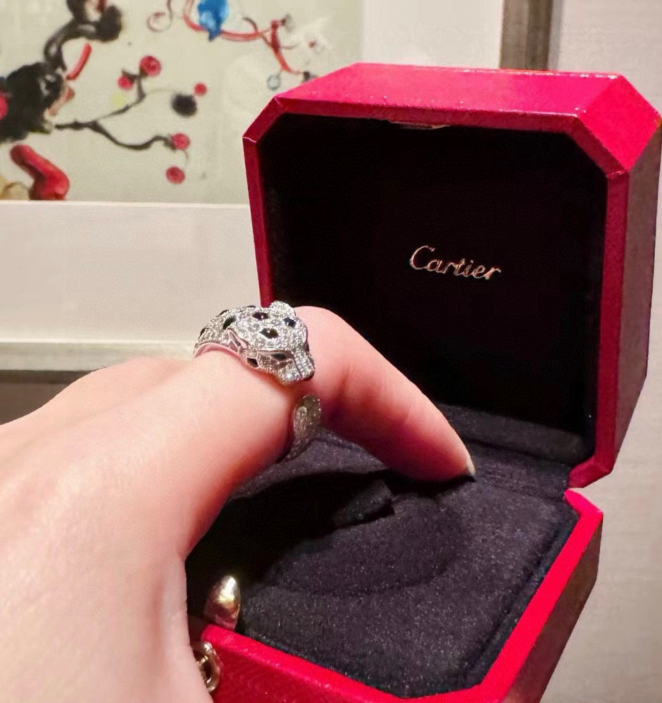 [Amore]PANTHERE SPOTTED FULL DIAMOND MEDIUM RING