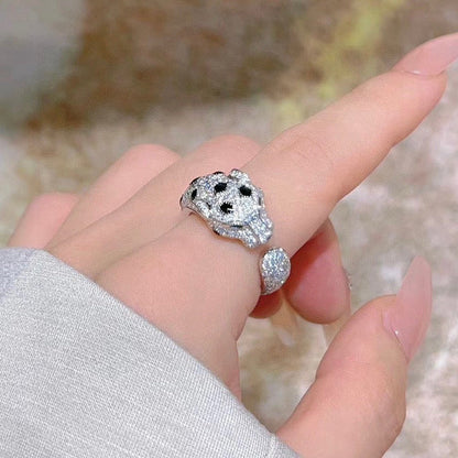 [Amore]PANTHERE SPOTTED FULL DIAMOND MEDIUM RING