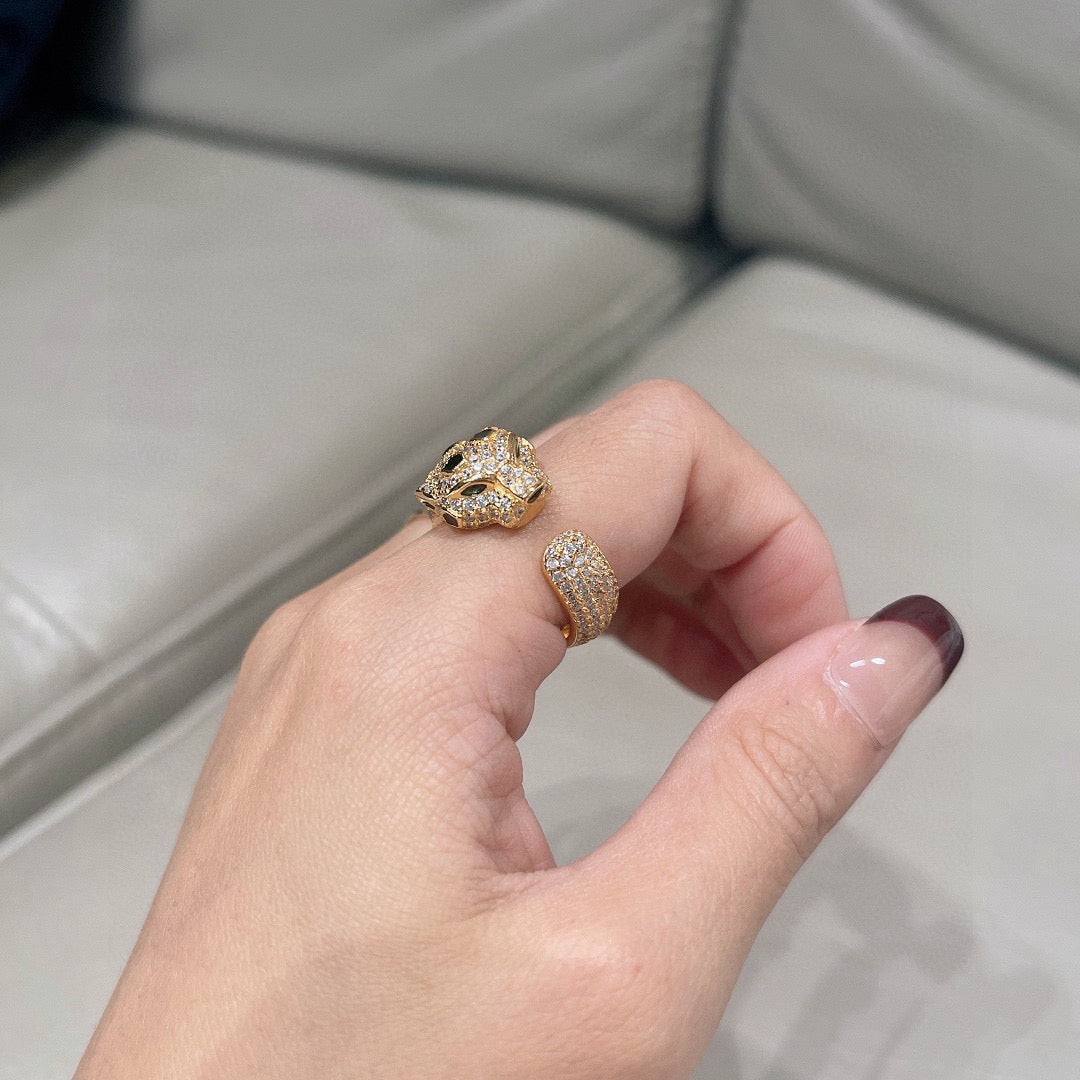 [Amore]PANTHERE SPOTTED FULL DIAMOND MEDIUM RING