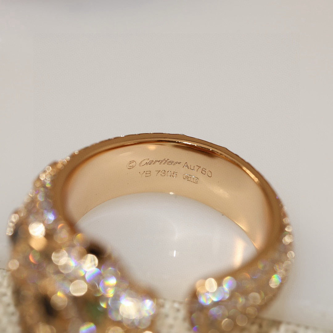 [Amore]PANTHERE SPOTTED FULL DIAMOND MEDIUM RING