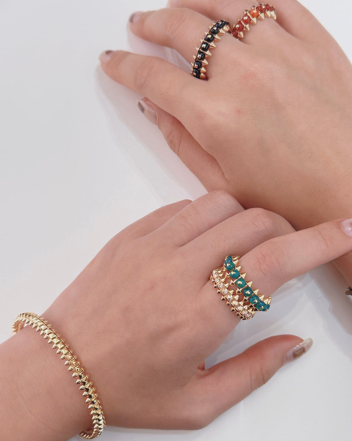 [Amore]CLASH 7.9MM AGATE CHALCEDONY RING