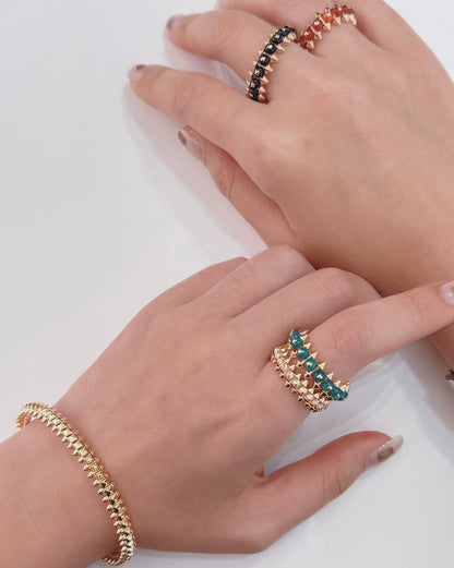 [Amore]CLASH 7.9MM AGATE CHALCEDONY RING