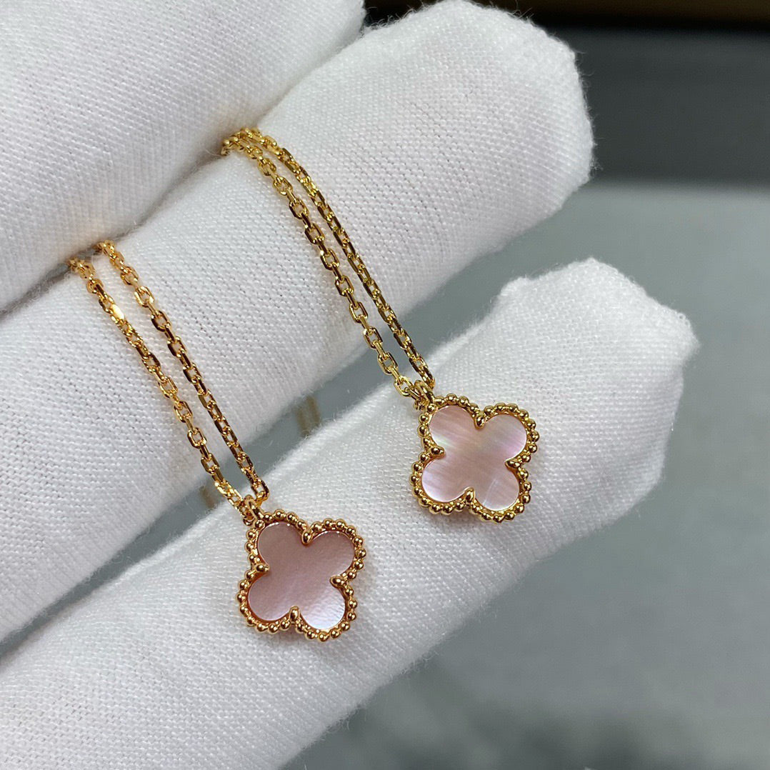[Amore]CLOVER 9.5MM PINK MOTHER OF PEARL SINGLE FLOWER NECKLACE