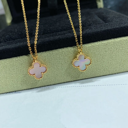 [Amore]CLOVER 9.5MM PINK MOTHER OF PEARL SINGLE FLOWER NECKLACE