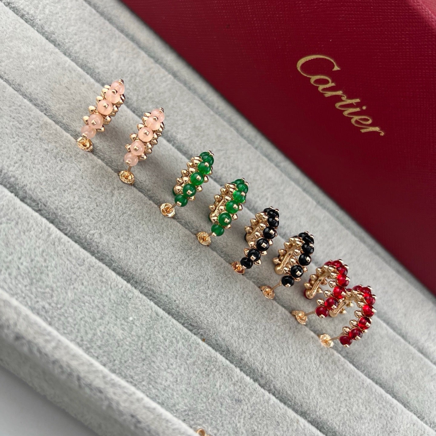 [Amore]CLASH 7.9MM AGATE CHALCEDONY EARRINGS
