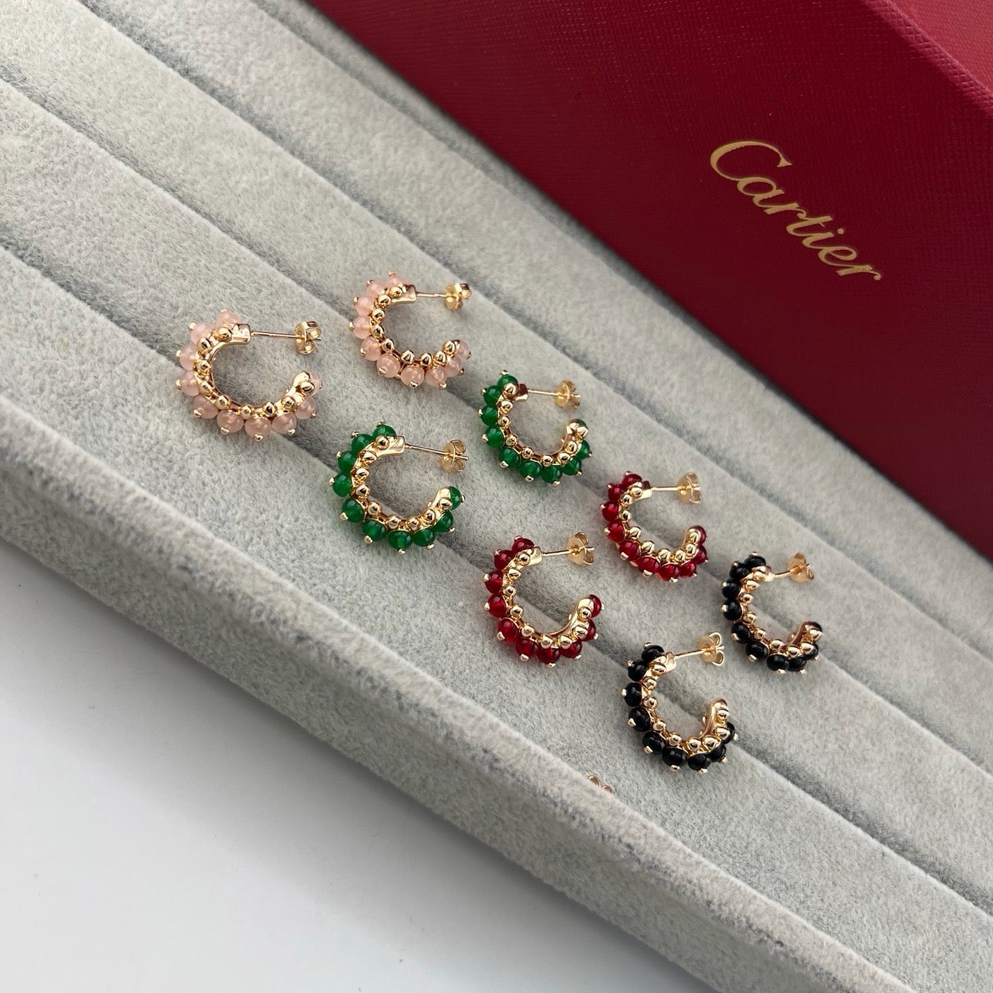 [Amore]CLASH 7.9MM AGATE CHALCEDONY EARRINGS